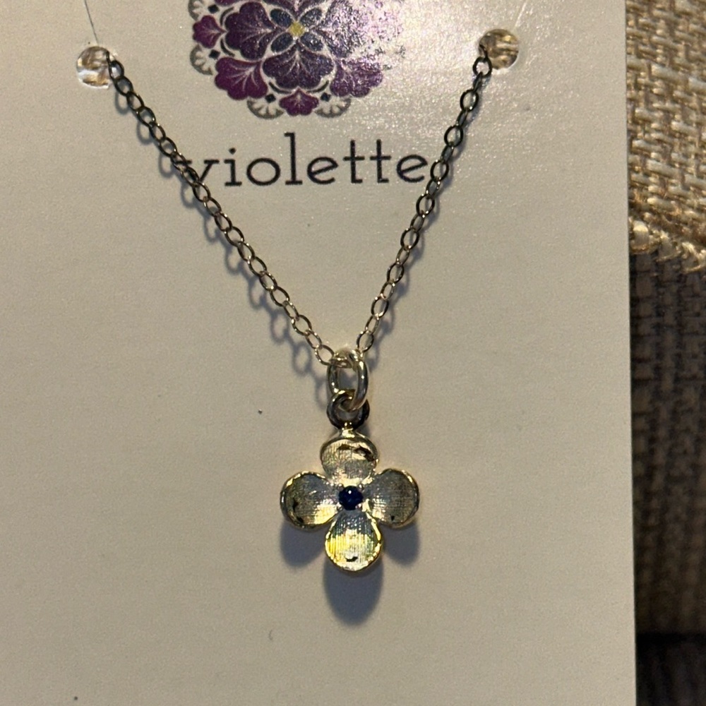Unique Vintage Flower Necklace #723 Handmade by Violette Grace